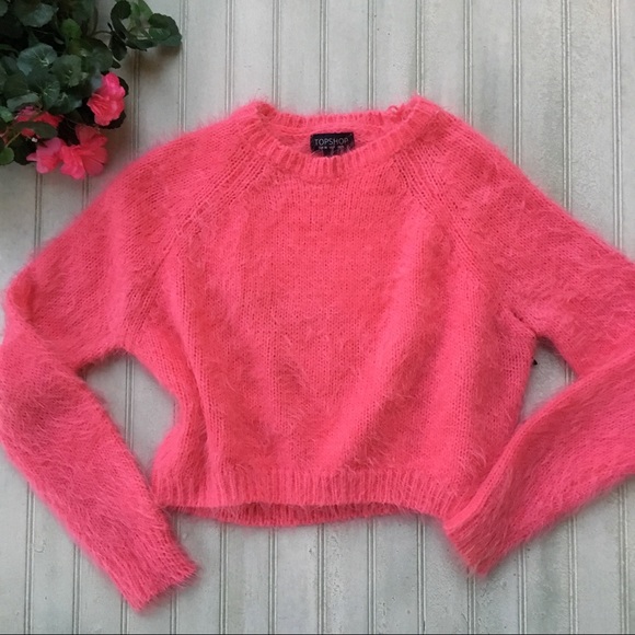 fuzzy hot pink sweater